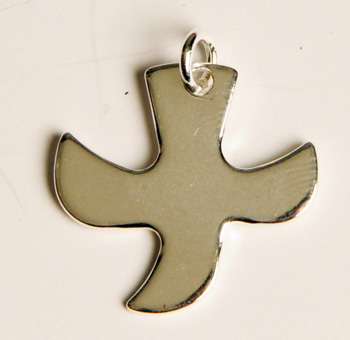 Kreuz/Taube silber (groß)