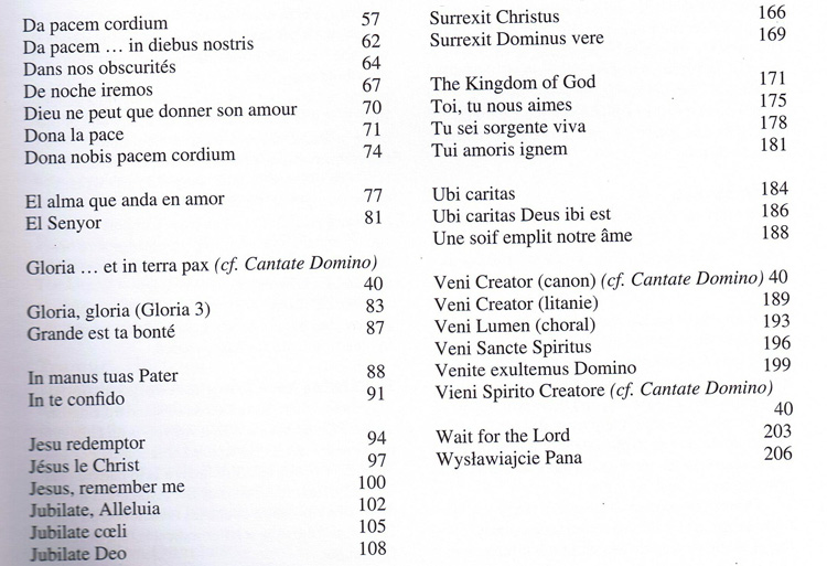 Die Gesänge aus Taizé - Instrumentalstimmen