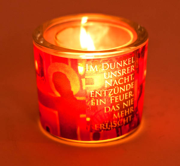 kleines Leuchtglas "Im Dunkel unsrer Nacht"
