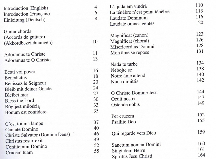 Die Gesänge aus Taizé - Instrumentalstimmen