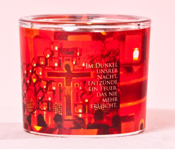 großes Leuchtglas "Im Dunkel unsrer Nacht"