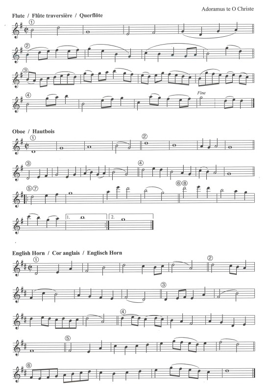 Die Gesänge aus Taizé - Instrumentalstimmen